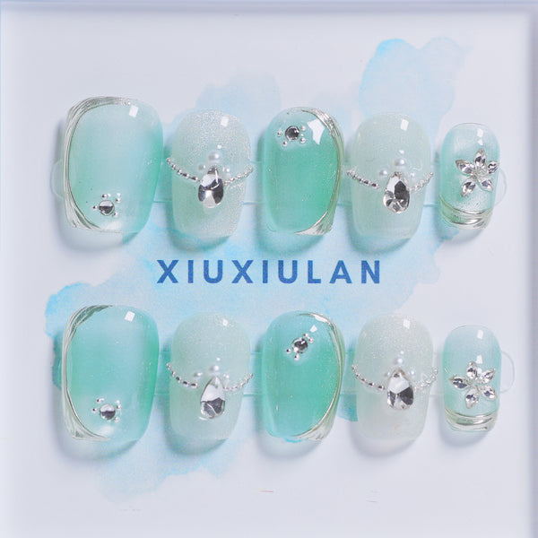 XIU385003 Cat eye cyan X Coffin Short