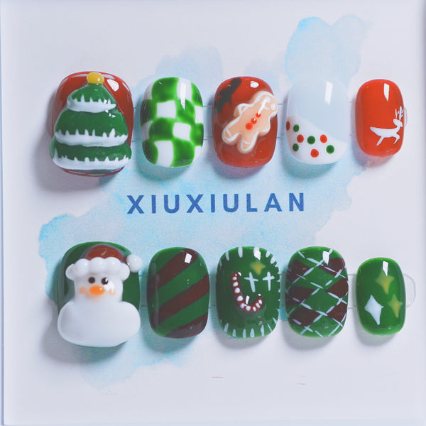 XIU382003 Painted Christmas SQUARE Short