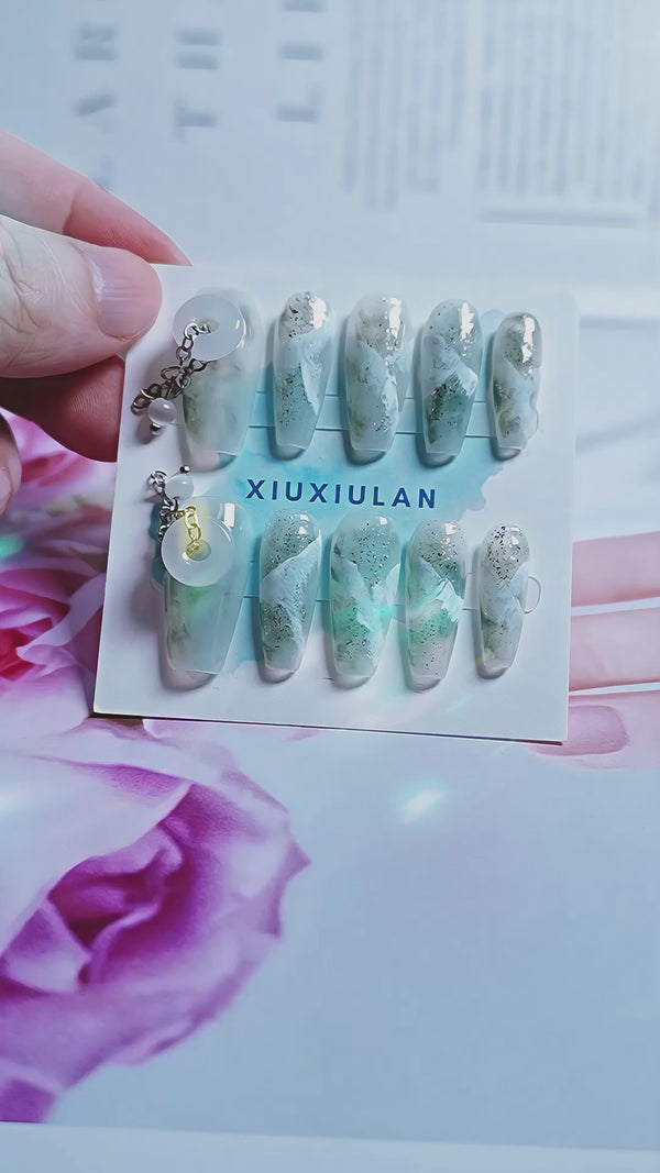 XIU376002 Emerald stone COFFIN